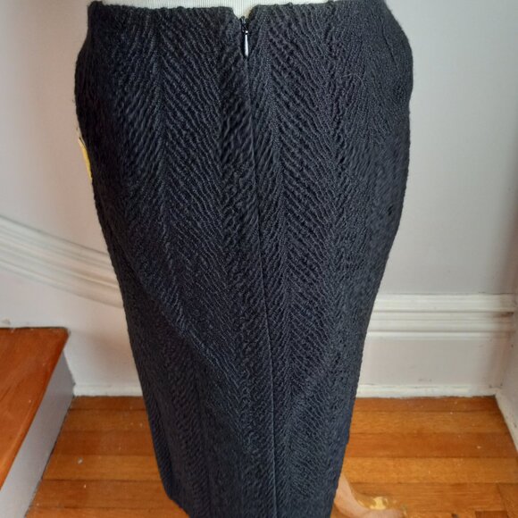 DOLCE & GABBANA BLACK WOOL FUR COLLAR SKIRT SUIT NWT IT 40 US 4 - Picture 8 of 16